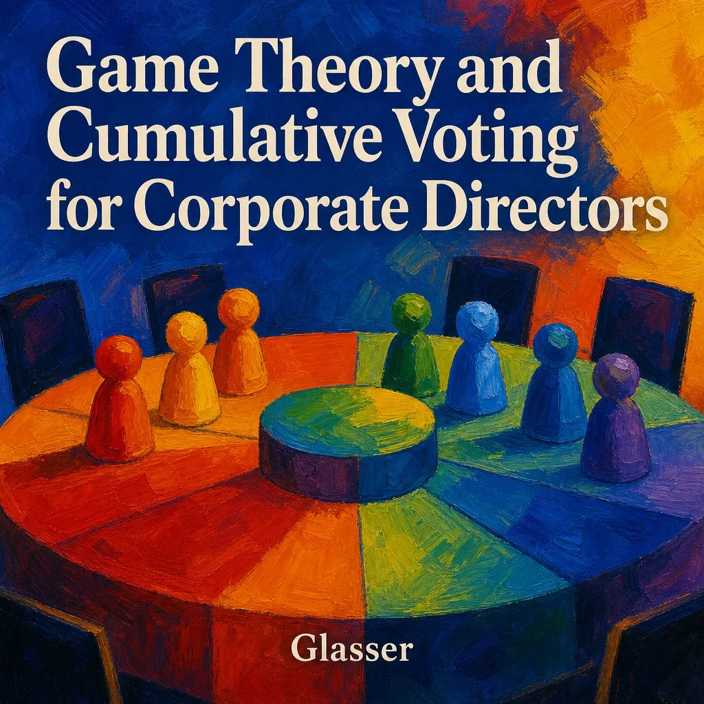 Cover art for a paper on game theory and cumulative voting for corporate directors