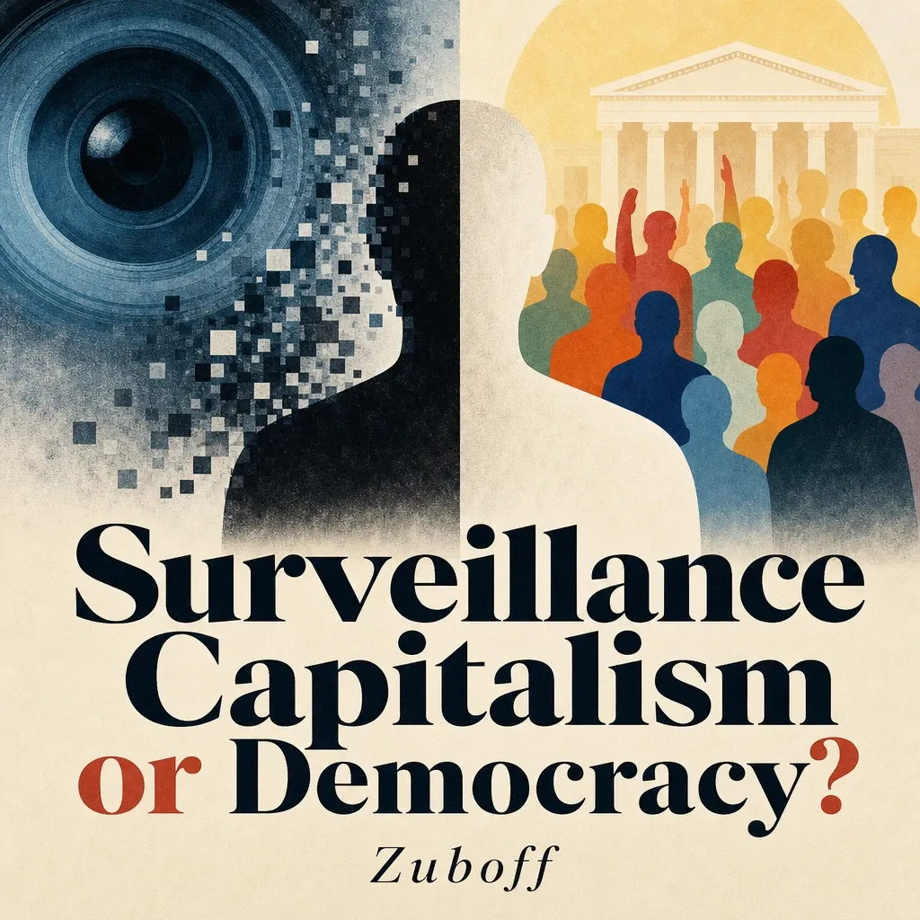 Cover art for a paper on surveillance capitalism and democracy
